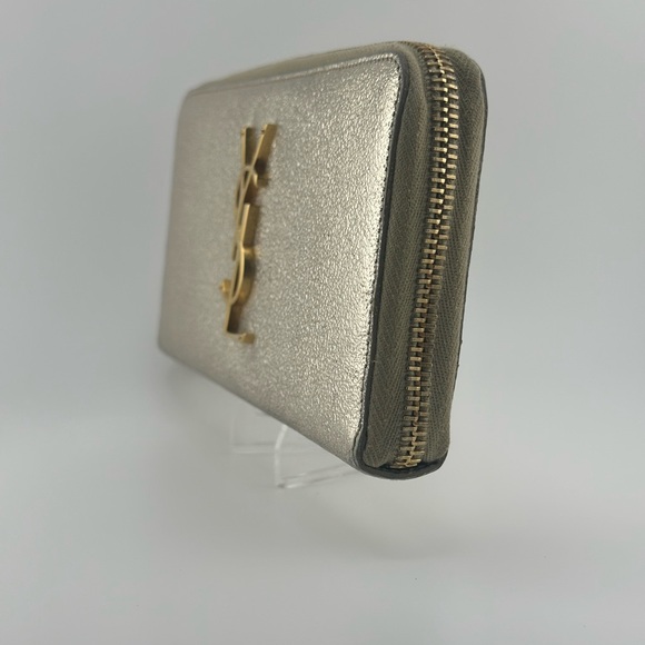 Saint Laurent Metallic Calfskin Continental Zip Around Wallet - Picture 1 of 9
